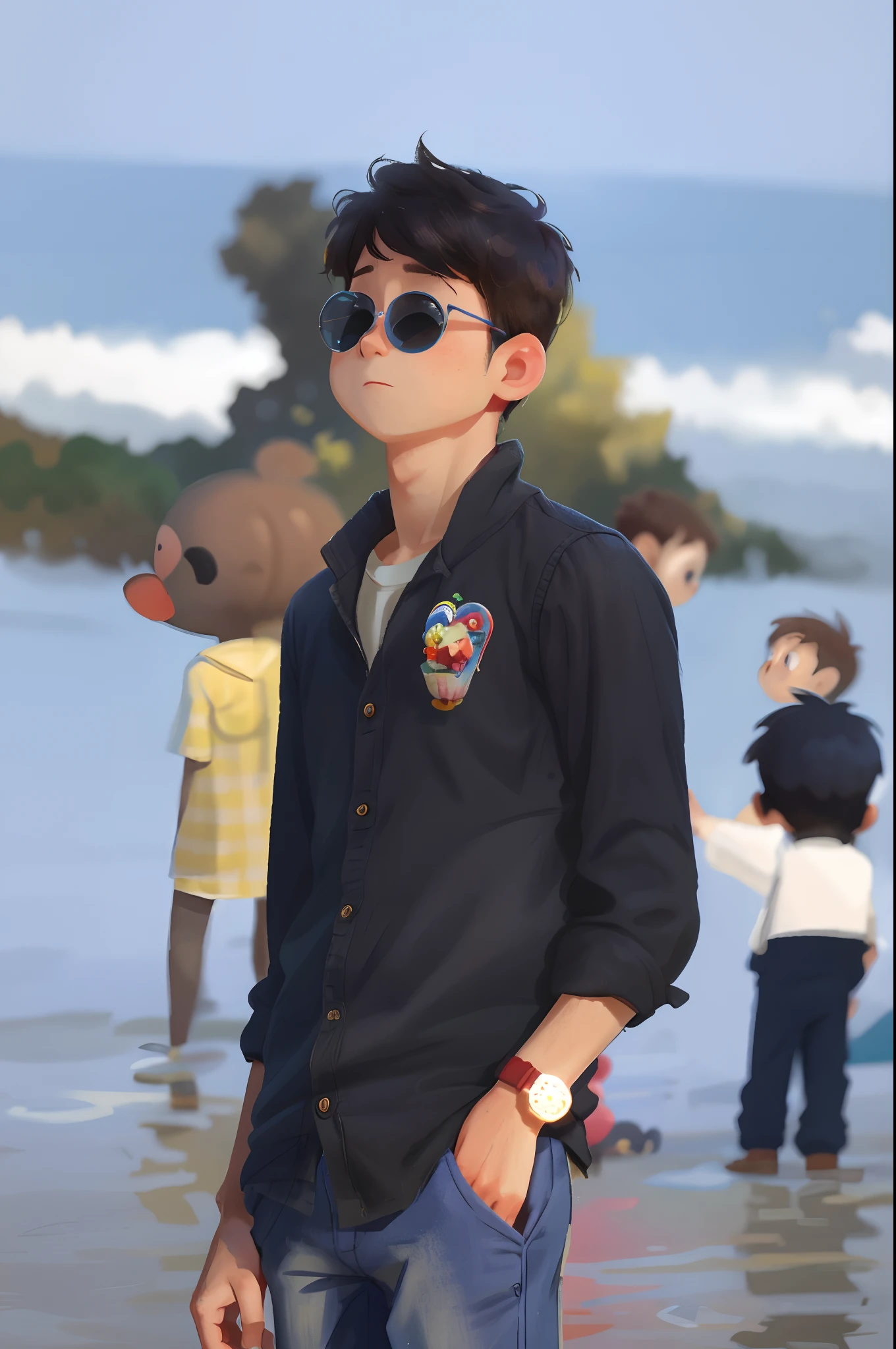 A boy, zoo, many balloons, happy, happy, perfect quality, clear focus (clutter - home: 0.8), (masterpiece: 1.2) (realistic: 1.2) (bokeh) (best quality) (detailed skin: 1.3) (intricate details) (8K) (detail eyes) (sharp focus), (happy)