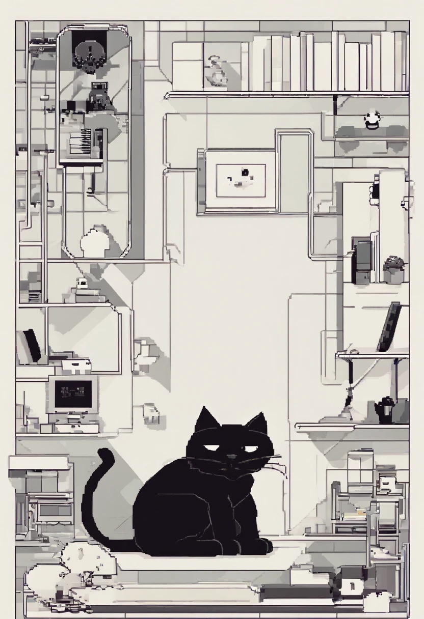 A black cat with glasses is playing with his phone