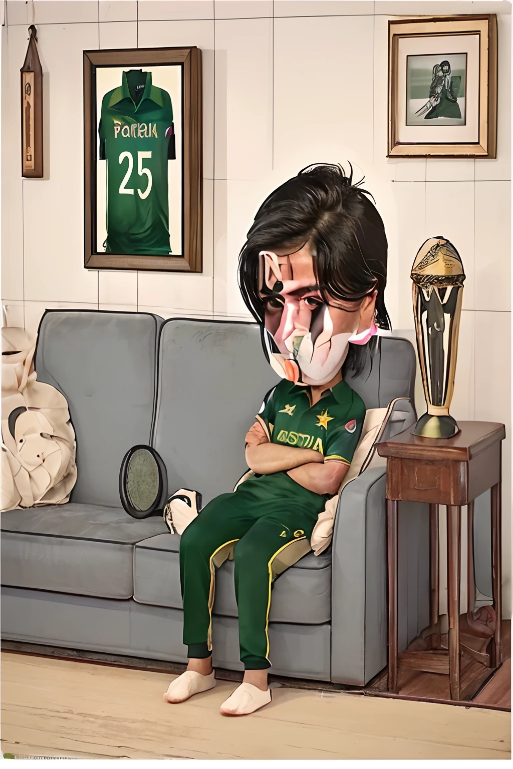 creative a poster design, "icc cricket world cup 2023 Pakistan loss the match, gloomy, Colourful Black, Gamine, Film photography, textured, Flat, Performance, khaki colors, Happycore, subsurface scattering lighting, Realistic skin tones, dramatic chiaroscuro lighting, portrait photography, 4k"