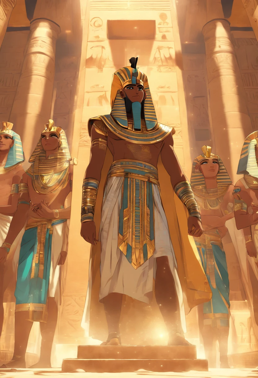 (((Egyptian Crown))) best quality, very high resolution, 4K detailed CG, master piece, Egyptian mythology,Osiris, sun,Ancient Egypt, sitting, Atef,Egyptian crown, white clothes, Egyptian clothes, desert,nekhakha scourge, blue hekatceu staff, river, desert, Ancient Egypt, ((Sitting on the throne)), Egyptian miter, aesthetics, Beautiful image, centered on the screen (((Atef))), staff and whip, nekhakha,
