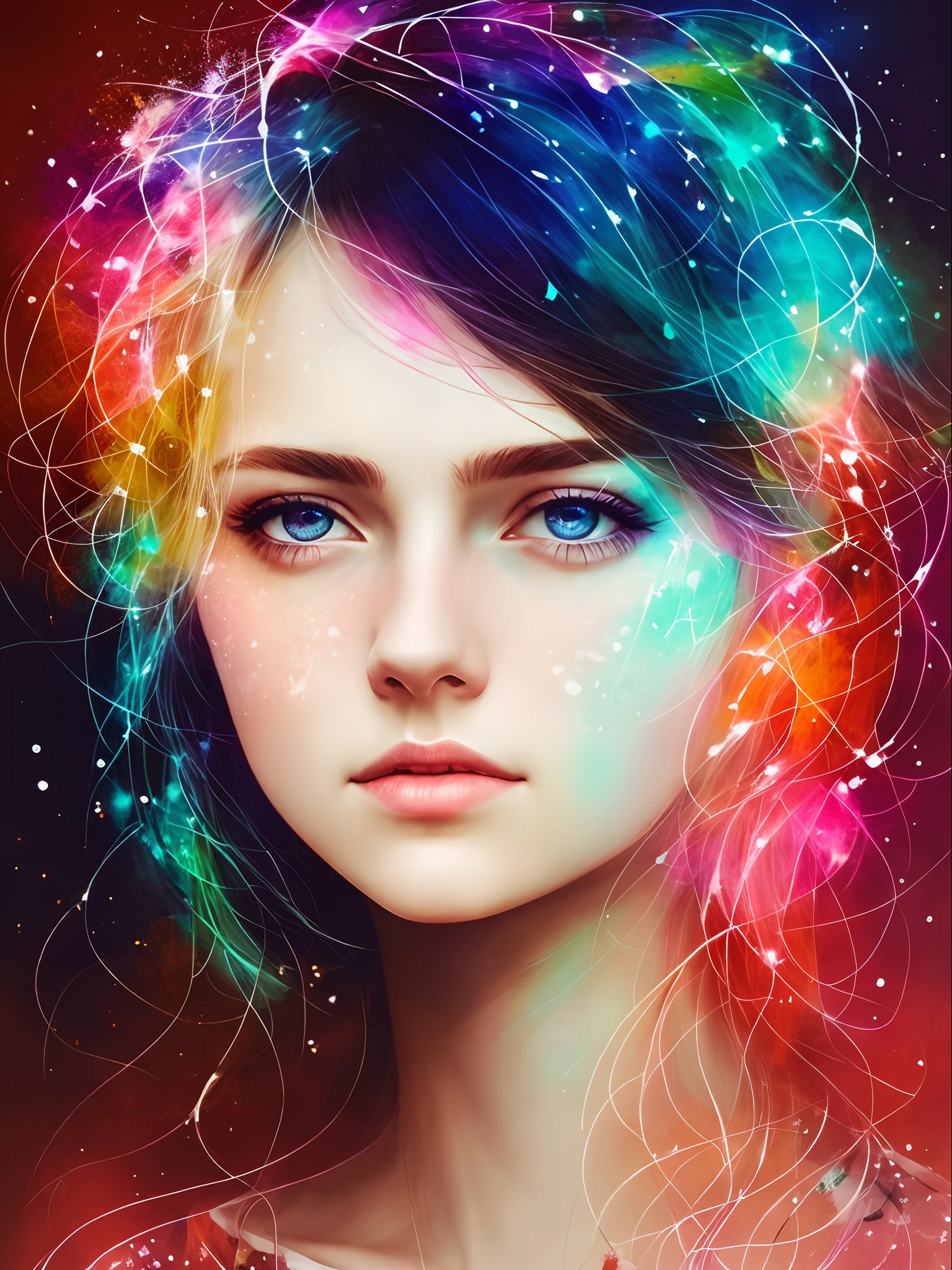 woman with agnes cecile, glowing design, pastel colors, ink drops, autumn lights