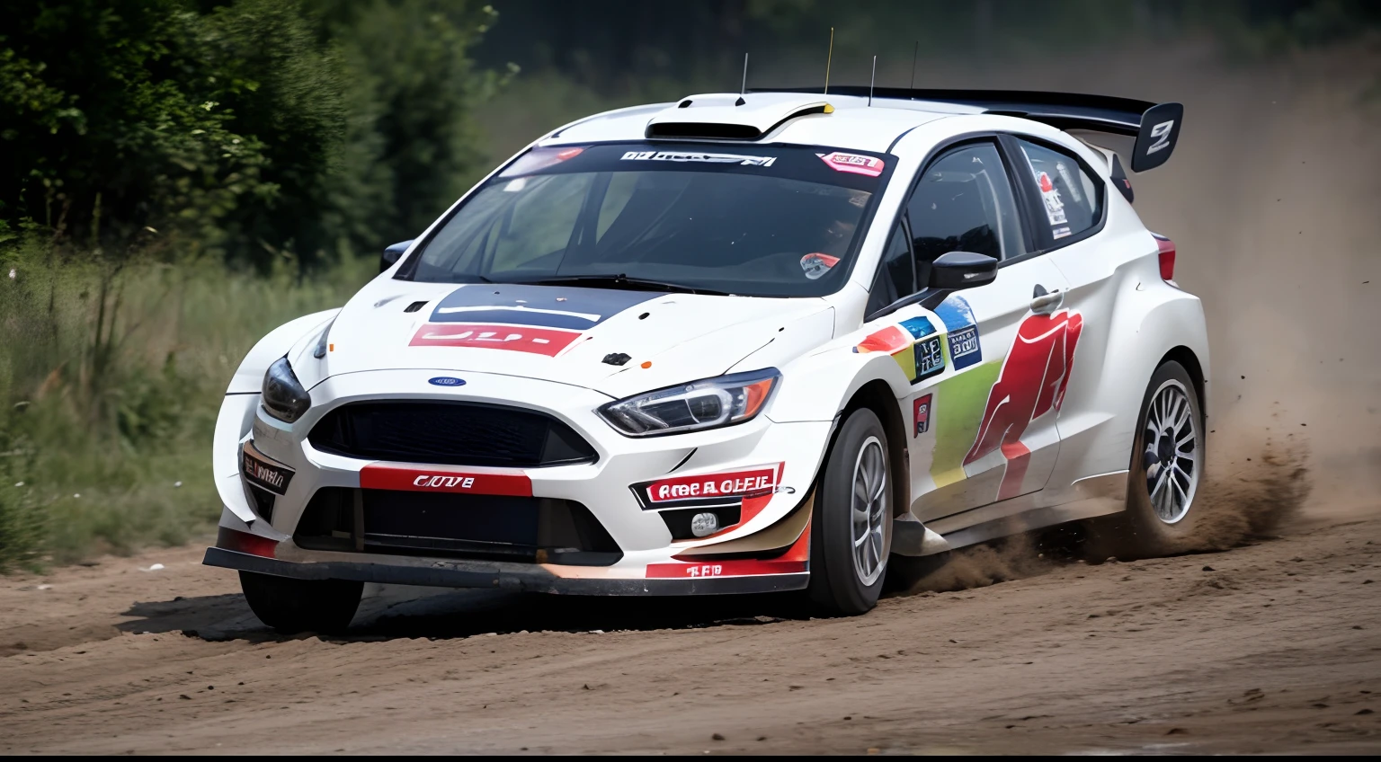 Best quality, Masterpiece, A high resolution,WRC Rally,Ford Rally Racing,Drifting by