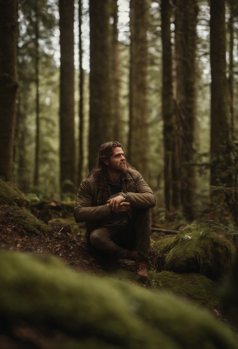 por favor, crie uma imagem de um grupo de aventureiros andando por uma floresta