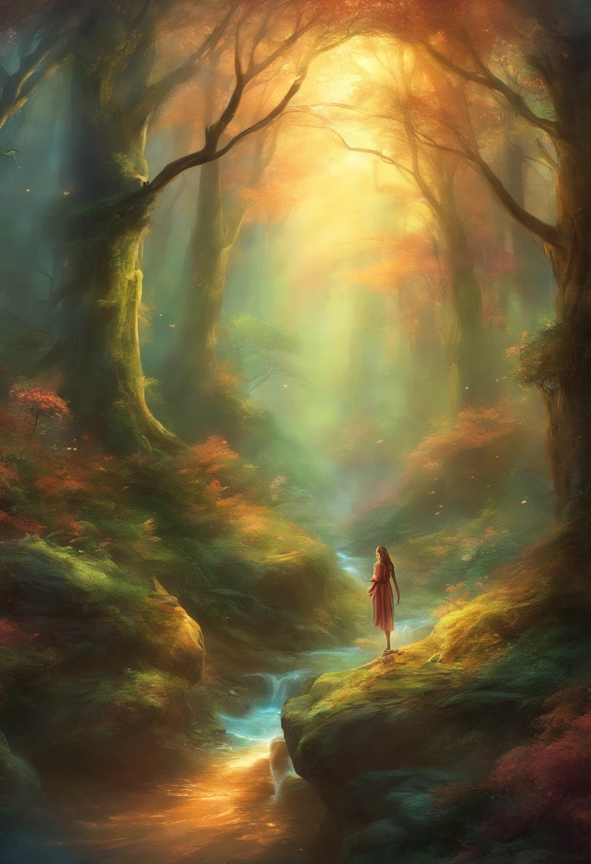 por favor, crie uma imagem de um grupo de aventureiros andando por uma floresta