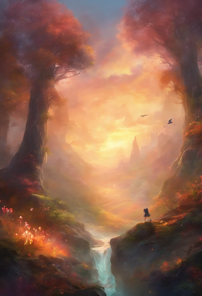 por favor, crie uma imagem de um grupo de aventureiros andando por uma floresta