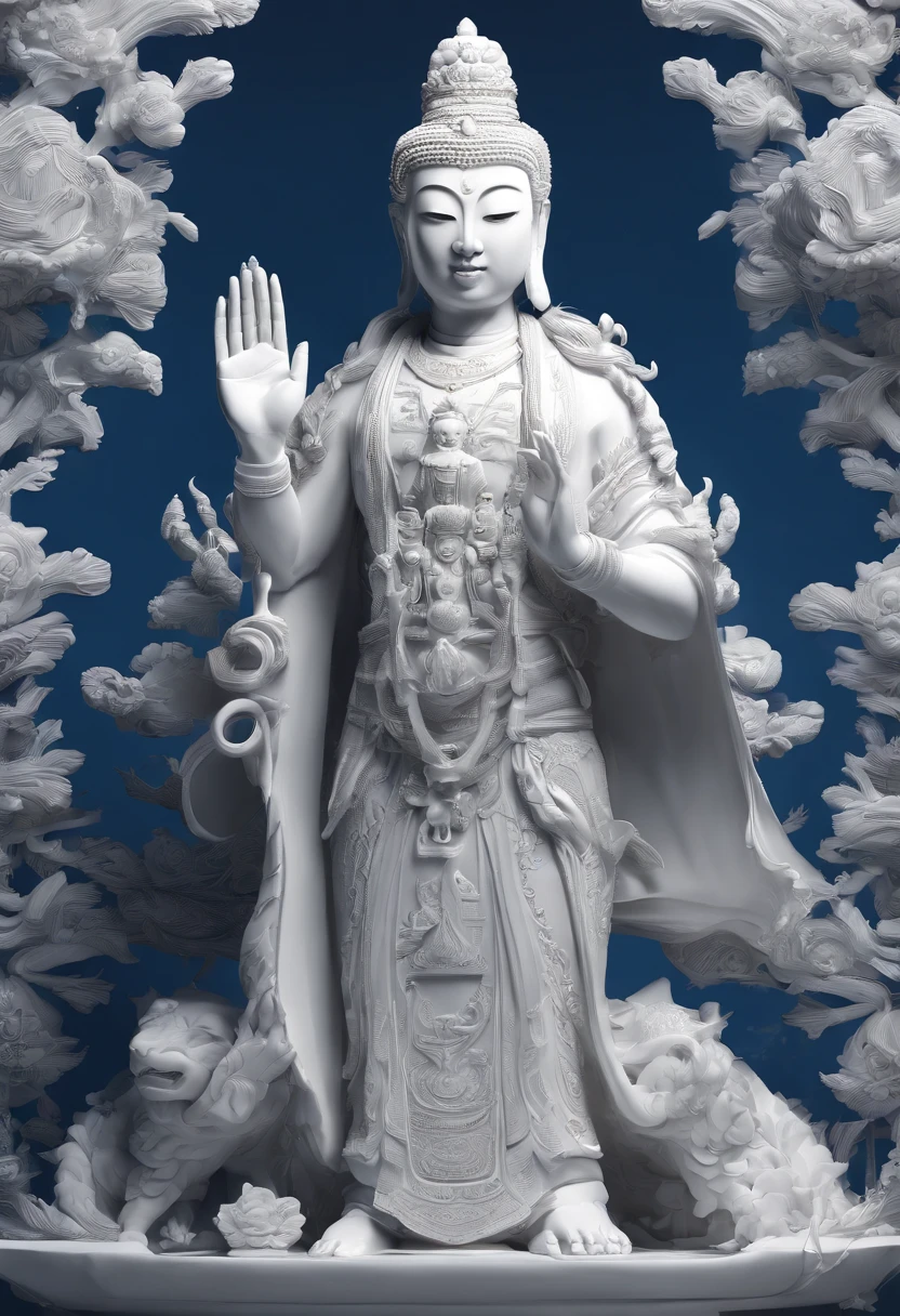 china style,in the universe, A huge Maitreya Buddha statue stands in space,Staring at the Earth,Standing Buddha,with light glowing,glow effect,Pilgrims on the road,Hyper-realistic,Ultra photo realsisim,Real Photographics,8K,High Definition,high quarity,Works of masters,super-fine,Chinese black and white ink style,(((white colors))),decolorization,Smudge,inky,8K,super-fine,high quarity,(((OC Renderer)))