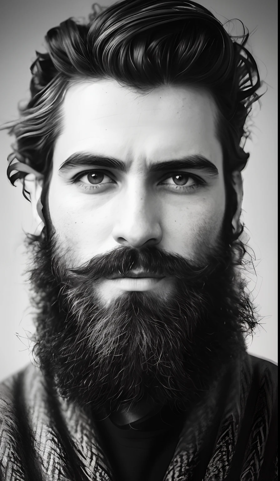 uma foto colorida de um homem com barba, barba grisalha, barba robusta, messy beard, barba natural, barba grossa, rough beard, barba grossa, barba cuidada, com uma barba preta cheia, barba detalhada, homem barbudo, barba cheia, barba enrolada, cabelos grisalhos e barba, homem bonito barbudo, barba marrom grossa, homem com barba