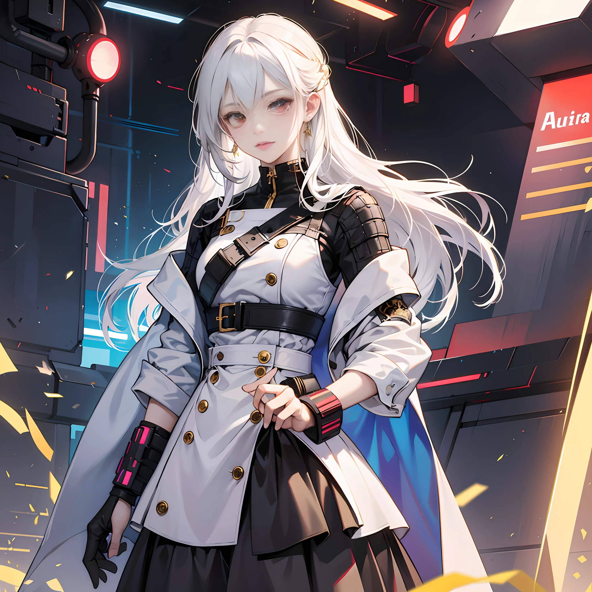 Anime girl with white hair and black dress standing in front of the train, from girls frontline, Girls Frontline CG, girls frontline style, Fine details. Girl Front, girls frontline universe, Best anime 4k konachan wallpaper, From Arknights, Girl Front, Kushatt Krenz Key Art Women, A scene from the《azur lane》videogame, Digital cyberpunk anime art