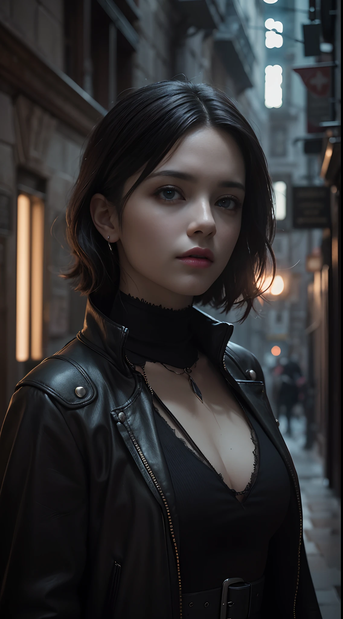 A Cyberpunk Female of Spain as a Hogwarts Character,masterpiece, best quality, photorealistic, cinematic lighting, dark atmosphere, volumetric lighting,