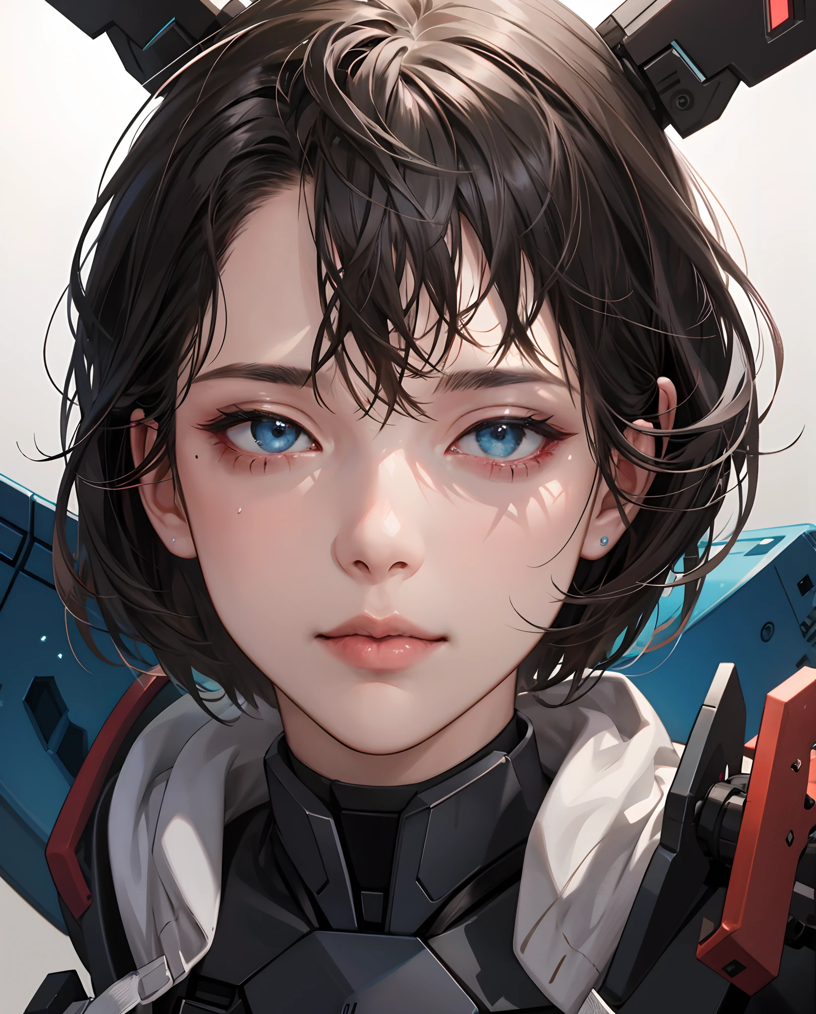 (1girl:1.3), 独奏, (((A very detailed face)))), ((Very detailed eyes and face)))), beautiful detail eyes, Body parts__, official arts, 统一 8k 壁纸, Super detailed, Beautiful and beautiful, Beautiful, tmasterpiece, beste-Qualit, original, tmasterpiece, super beautiful photo, beste-Qualit, Super High Resolution, Realistic realism, Sun light, full-length portrait, Amazing beauty, dynamicpose, gentle face, vivid eyes, (on front),  She wears a space armor suit , red and black color scheme, very detailed city roof background, roof, CityView, detailized face, Detailed Complex Busy Background, muddy, a gorgeous, milky white, highly detailed skin, Realistic skin details, Visible Pore, Clear Focus, volumetric fog, 8k uhd, DSLR, hiquality, film grains, light skin, photo realism, Lomography, futuristic dystopian megalopolis,  translucent