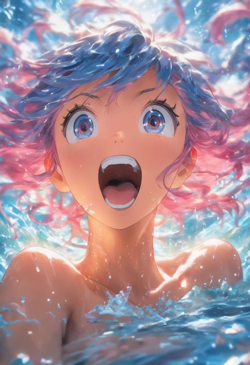 The long-haired、Chemo-eared、Pink hair、blue eyess、ahe face、Lori、small tits、teats、I'm skinny、licking out、fullnude、hotel、SEX、natta、It's wet、insertion、cunt、White liquid、lying back on