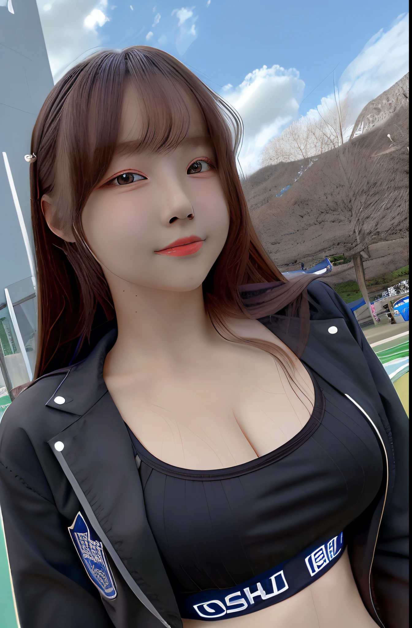 (best quality,4k,high resolution,masterpiece:1.2),ultra-detailed,realistic,japanese,girl,18years,black bra,school uniform,cute,