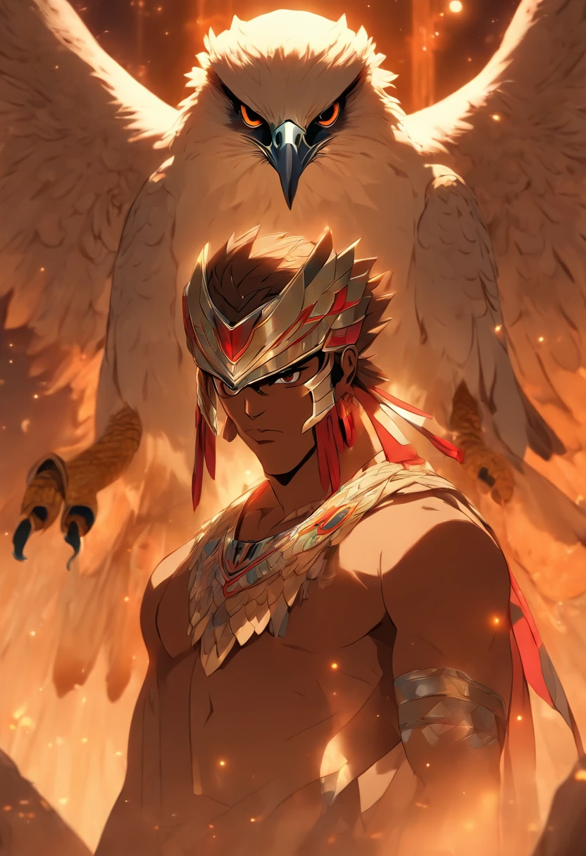 (((Man body and falcon head))) best quality, very high resolution, 4K detailed CG, masterpiece, Egyptian mythology, Khonsu, moonlight,cosmic god, Ancient Egypt, standing pose, night, white clothes , Egyptian clothing, desert, Ancient Egypt, ((falcon head, man's body)), aesthetic, beautiful image, centered on screen, standing pose