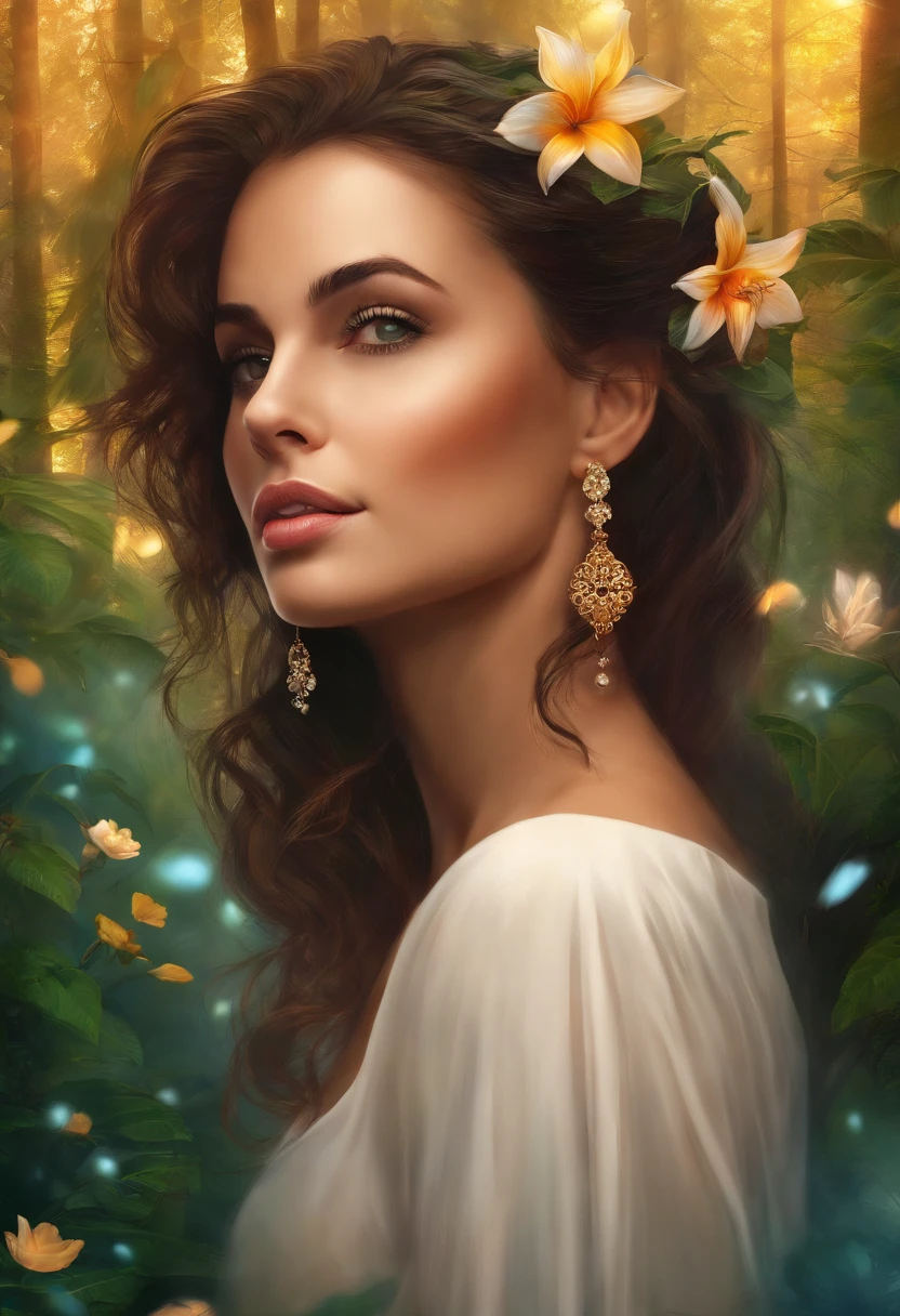 Nahida (master part), (best quality), (ultra detalhado),(cabelos desgrenhados),(illustration), (1girl), lindosolhos detalhados,rosto delicado e bonito,floating,(high saturation),(salpicos coloridos),bolha colorida,(shining),foco no rosto, caminhando em uma floresta cheia de cogumelos coloridos