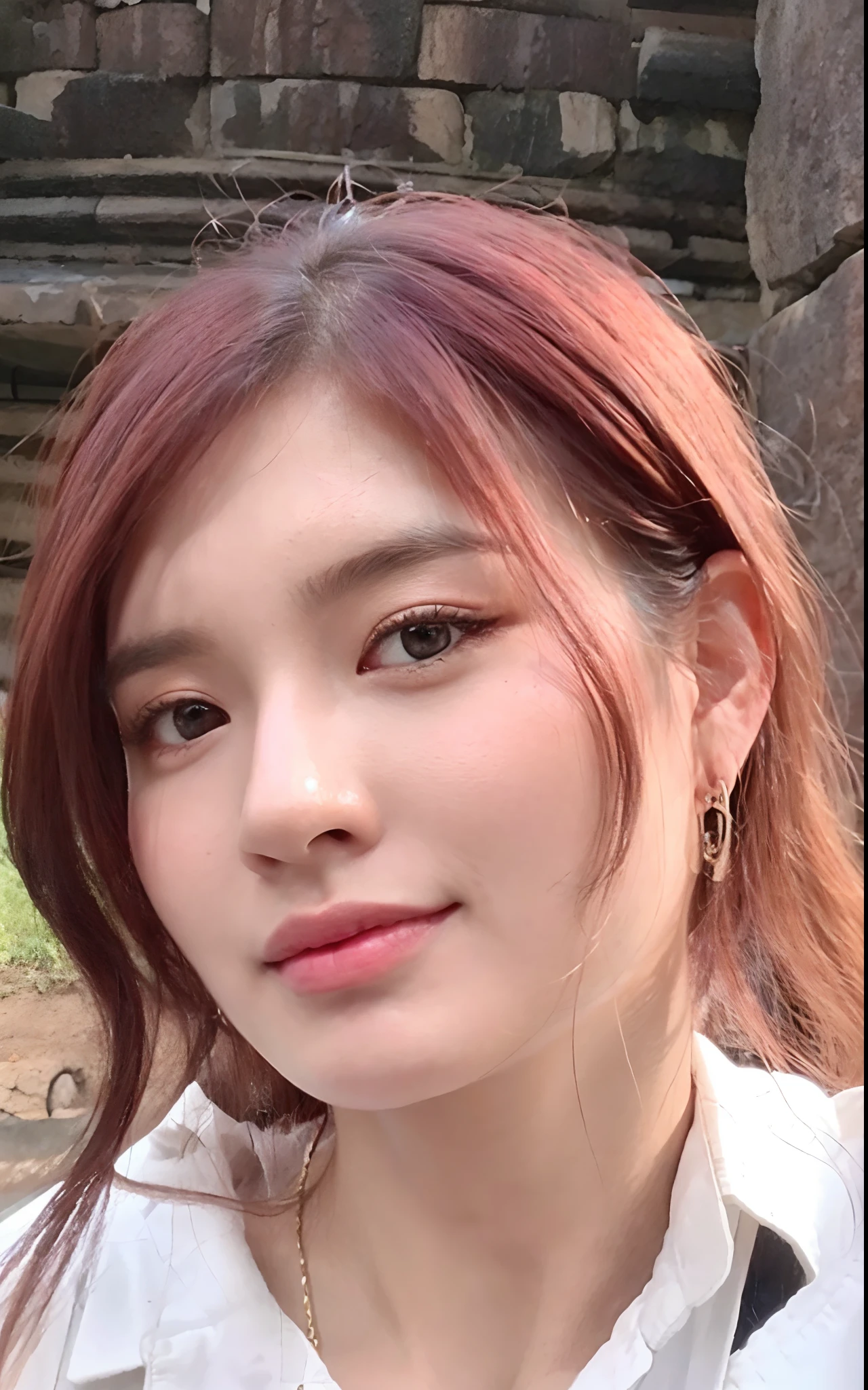 （lifelike， high - resolution：1.3）， 1 girl with a perfect body， Super fine face and eyes，slong hair， Tank top of random colors：1.2， short jeans， big boob，Expose cleavage