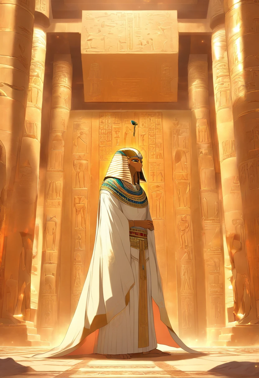 (((Ptah))) best quality, very high resolution, 4K detailed CG, masterpiece, Egyptian mythology,Ptah,Egyptian tomb, Ancient Egypt, standing pose, mummy, white robes, Egyptian clothes, Egyptian temple, desert , Ancient Egypt, ((Egyptian high priest)), Egyptian palace, aesthetics, beautiful image, centered on screen, standing pose