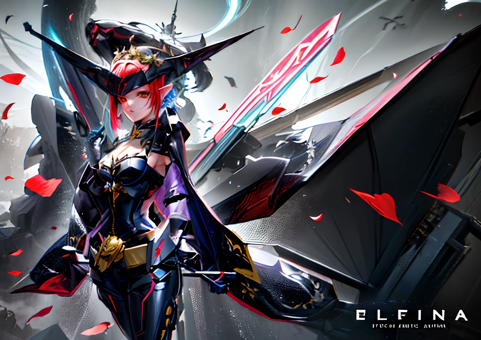 Personaje de anime con una espada y una flor en el fondo, Caballero Princesa Elfo, anime epic artwork, Chica elfa con un traje de flores, Caballero Elfo, Seductora princesa elfa caballero, Cushart Krenz Key Art Femenino, epic fantasy digital art style, ethereal and mecha theme, Arte de estilo de hadas Shepard, cyberpunk robotic elvish queen, Reina Elfa, Cyberpunk anime chica mech