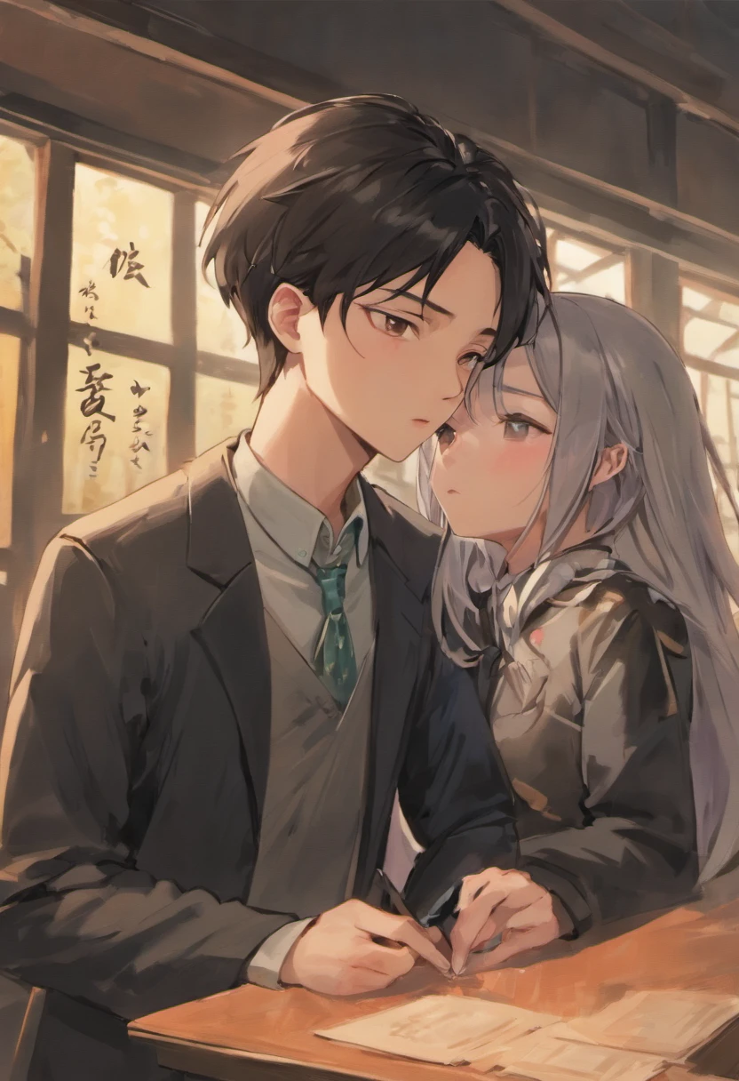 Horikiri Nagisa a long grayish white haired with his hair in cute twin tails flat chested beautiful boy who isn't entirely comfortable with modeling cute feminine clothes for his little sister but is okay with it despite feeling a bit emasculated, Masterpiece,Best quality,Looks disinterested, deadpan eyes