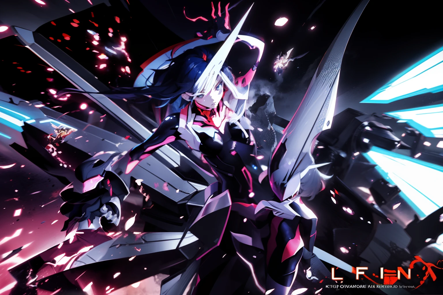 Personaje de anime con espada y armadura en un fondo azul y rojo, anime epic artwork, epic fantasy digital art style, advanced digital anime art ”, epic anime style, Neon Genesis Evangelion Fanart, Caballero Elfo, Ilustraciones oficiales, Once, kill la kill illustration, Epic Anime Fantasy, 2. 5 d cgi anime fantasy artwork, Caballero Princesa Elfo, Splash Art oficial