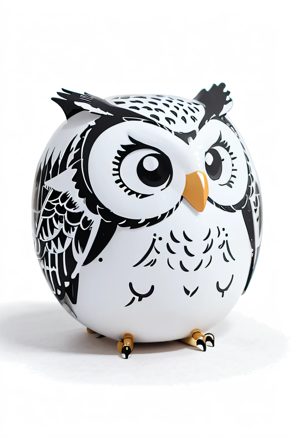Imagine prompt:owls、a sticker、jolly、dark、Art Toy Style、outlines、vector、White background、A detailed Fantasia