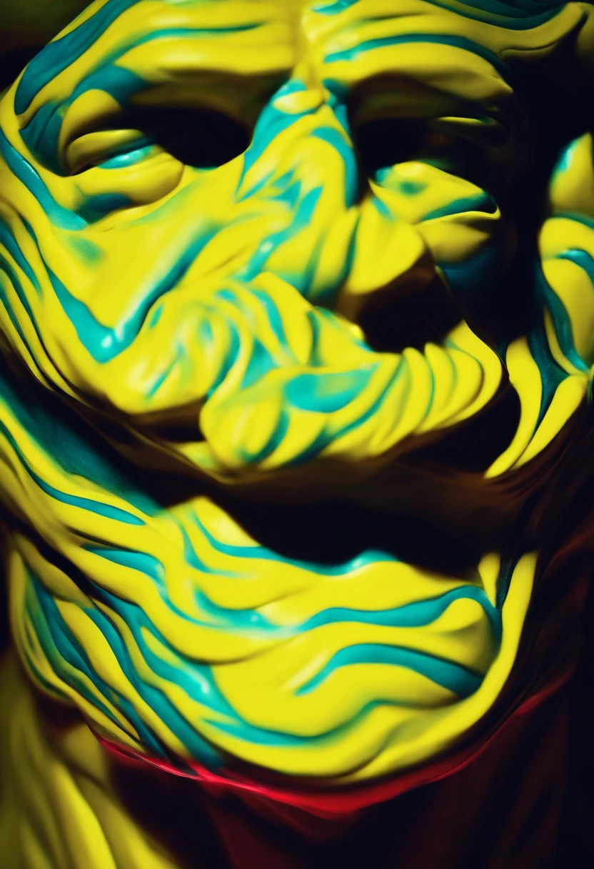 personagem masculino, Muscular in the shape of a statue, olhos neon dark, estoicismo