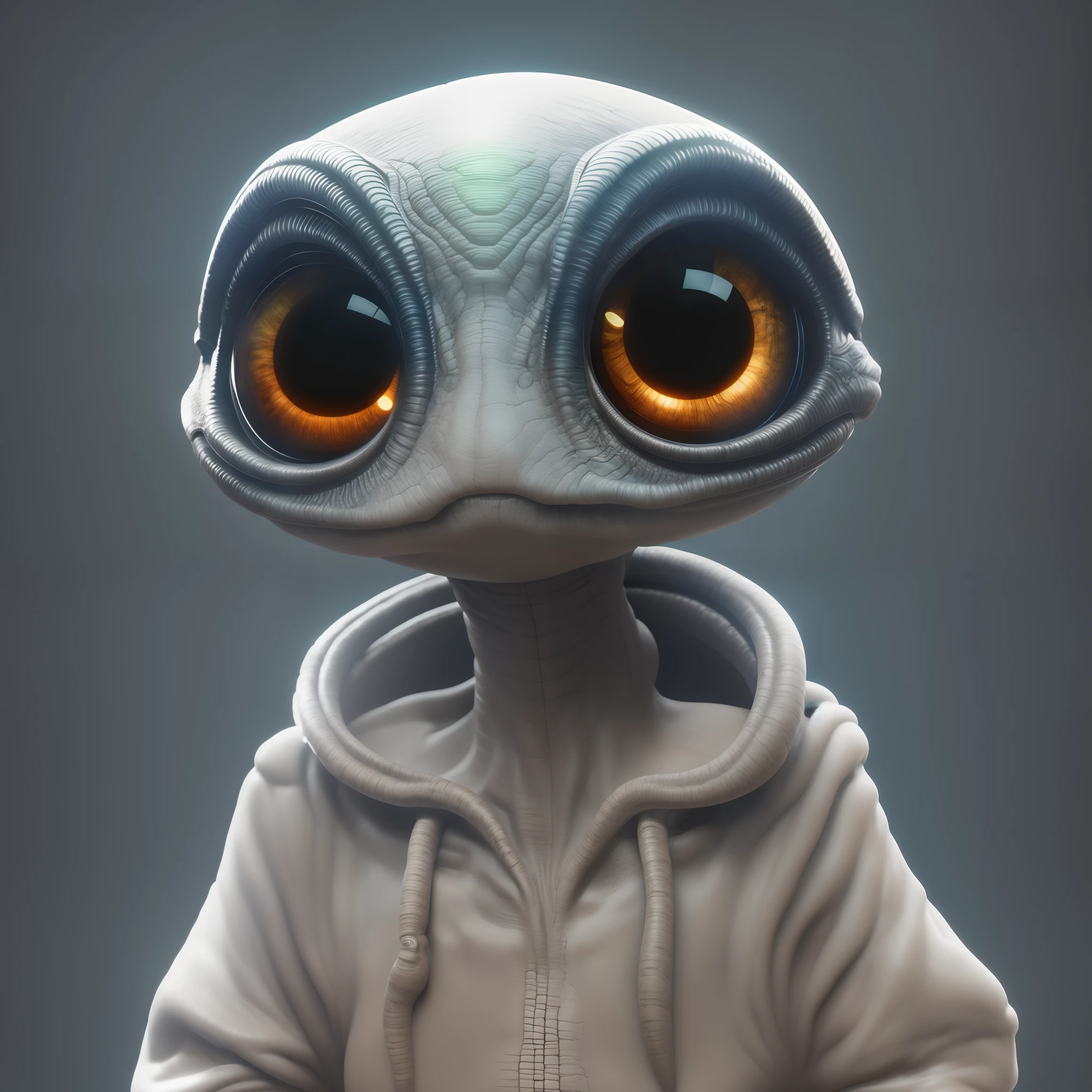 Alien without clothes, Large eyes and oval head, pele escamosa texturizada, Estilo Chibi, arte de Nashi e Daniel Capua, master part, HDR, UHD, 64 mil, altamente detalhado, trending on ArtStation, Motor irreal, vivid colors, High Resolution Scanning
