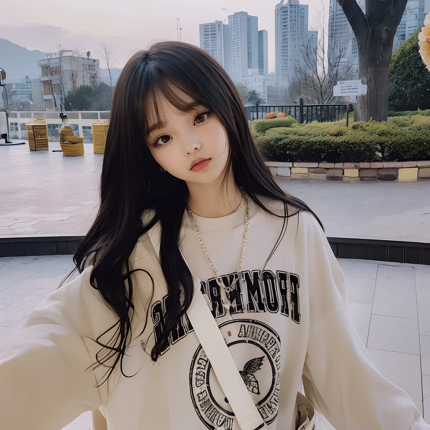 Araffe com cabelo preto longo vestindo uma camisa branca e uma gravata branca, Ulzzang, com franja, cabelos longos com franja, cabelo comprido com franja completa, com franja completa, Lalisa Manobal, Ela tem cabelo preto com franja, com cabelos longos, Lalisa Manoban do Blackpink, cabelo longo castanho com franja, cabelo arrumado com franja