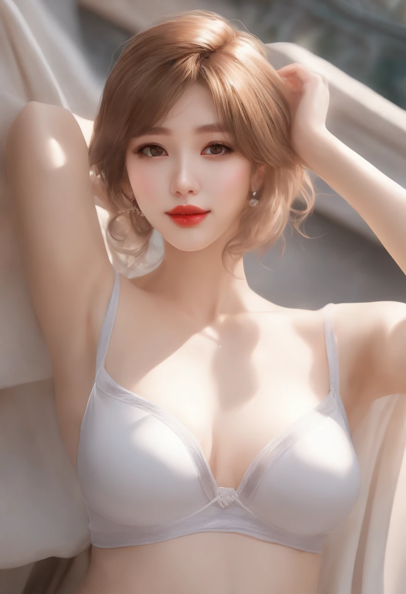 ((Show underarms、Armpit、On the roof of a building、Simple white underwear、Strapless bra、Small Panties、Glossy armpits、Ultra-realistic armpits、detailed armpit、Detailed armpit wrinkles、Wet like wet、glowy skin、Glossy armpits、Glossy skin)), (no panty、Wear a white strapless bra、pony tail hairstyle、Tiny bra、teats、The areol,red lipsticks、A smile、illustratio), (Hi-Res), (8K), (ighly detailed), (The best illustrations), (beatiful detailed eyes), (top-quality), (ultra-detailliert), (Master masterpiece), (wall-paper), (详细的脸), drooing eyes,(Glossy armpits、Sweaty and glowing body),hairarmpits,short-haired,inner colored,Solo Girl, japanes, Colossal tits, (camel's toe)(A hyper-realistic), (illustratio), (Hi-Res), (8K), (ighly detailed), (The best illustrations), (beatiful detailed eyes), (top-quality), (ultra-detailliert), (Master masterpiece), (wall-paper), (详细的脸), drooing eyes,Upper Body Up,hairarmpits,short-haired,inner colored,独奏、Girl in a bra with a small area, japanes, Colossal tits, (camel's toe) A hyper-realistic), (illustratio), (Hi-Res), (8K), (ighly detailed), (The best illustrations), (beatiful detailed eyes), (top-quality), (ultra-detailliert), (Master masterpiece), (wall-paper), (详细的脸), drooing eyes,full of sweat,,hairarmpits,inner colored,独奏、Green-eyed girl, Ukrainian, Colossal tits, (camel's toe)、(A hyper-realistic), (illustratio), (Hi-Res), (8K), (ighly detailed), (The best illustrations), (beatiful detailed eyes), (top-quality), (ultra-detailliert), (Master masterpiece), (wall-paper), (详细的脸), drooing eyes,full of sweat,Upper Body Up,hairarmpits,short-haired,inner colored,独奏、、、,Girl in underwear, japanes, Colossal tits, (camel's toe) (A hyper-realistic), (illustratio), (Hi-Res), (8K), (ighly detailed), (The best illustrations), (beatiful detailed eyes), (top-quality), (ultra-detailliert), (Master Masterpiece), (wall-paper), (详细的脸), drooing eyes,Sweaty,full Body ,hairarmpits,short-haired,inner colored,, japanes, huge tits