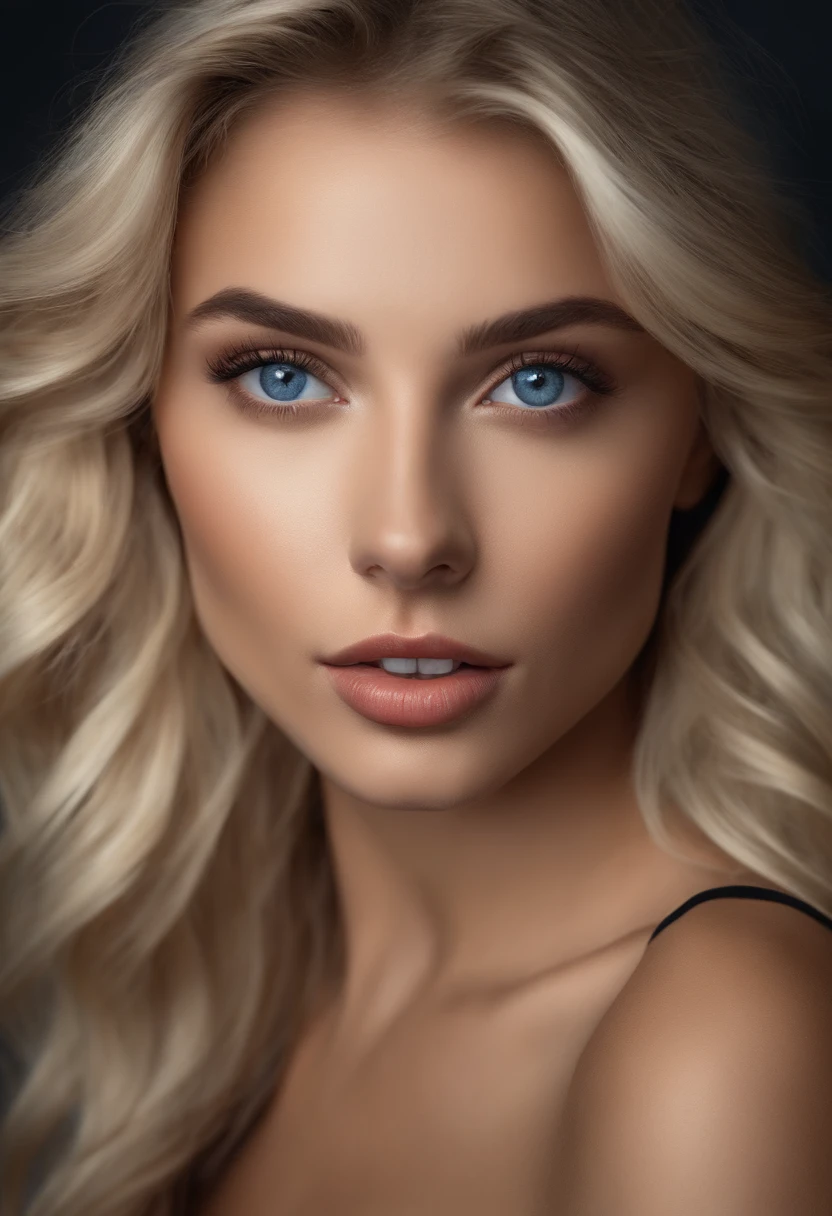 Femme Blonde Totalement , Fille sexy aux yeux bleus, ultra realist, lingirie, Meticulously detailed, ultra realistic portrait, cheveux blonds et grands yeux, selfie of a young woman