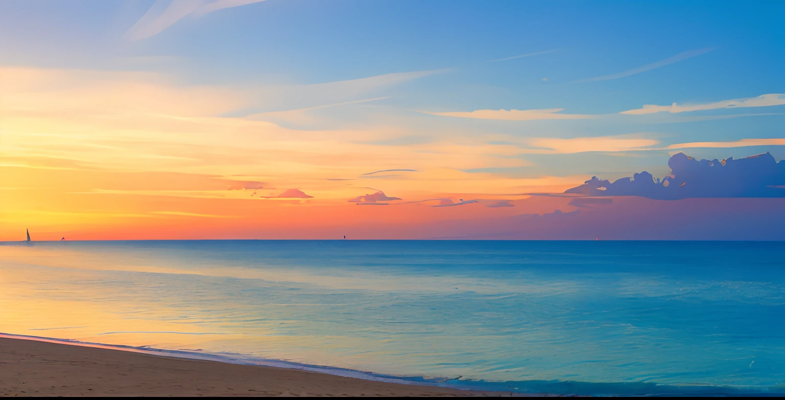 serene、a paradise、Guitar、backs、mare、the setting sun