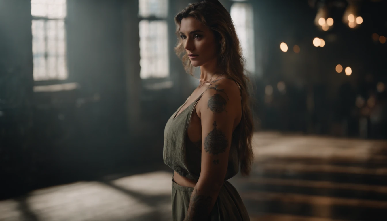 masterpiece, bestquality, High Quality, 1 girl, bara, Focus Girl, looking at the audience, Full body, Tattoo color, Good looking, The body looks great.., fine detail., Excellent anthomy.,