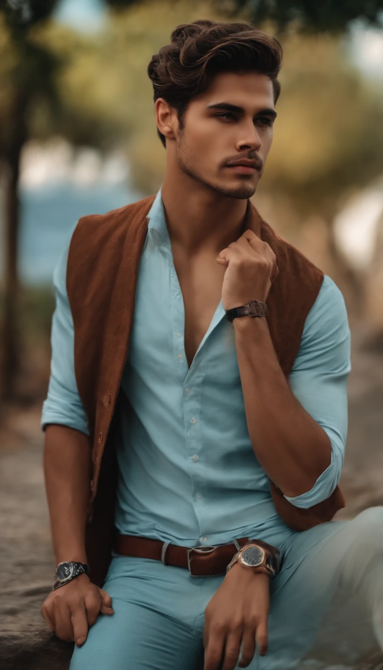 Represente uma pessoa masculina de 23 anos viciada no uso do celular, completamente triste