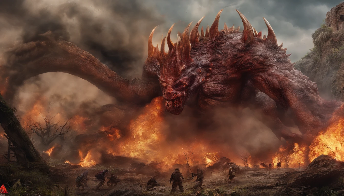 (3D rendering:3.1), in (medium shot) of 2monsters from (Galaxy of Terror, with yellow sky:3.1), inspired by style of Wayne Barlowe and greg rutkowski art, in apocalypse of chaotic world, in background of monsters, robots, daemons, aliens, mutant, explosions, fire and lots of smoke (with Creepy, Sci-Fi, Fantasy and Horror:2.9) retro sci fi, horror movie, horrified, terrified, insane, disgusting, disturbing, Impactful, cgsociety, hyper-detailed, digital illusions, cyberspace, photorealistic, arts visuals. Ultra detailed, RAW photo, (cinematic:2.9), artstation style, concept art, masterpiece, 8k, realistic textures, (3D rendering:3.1),