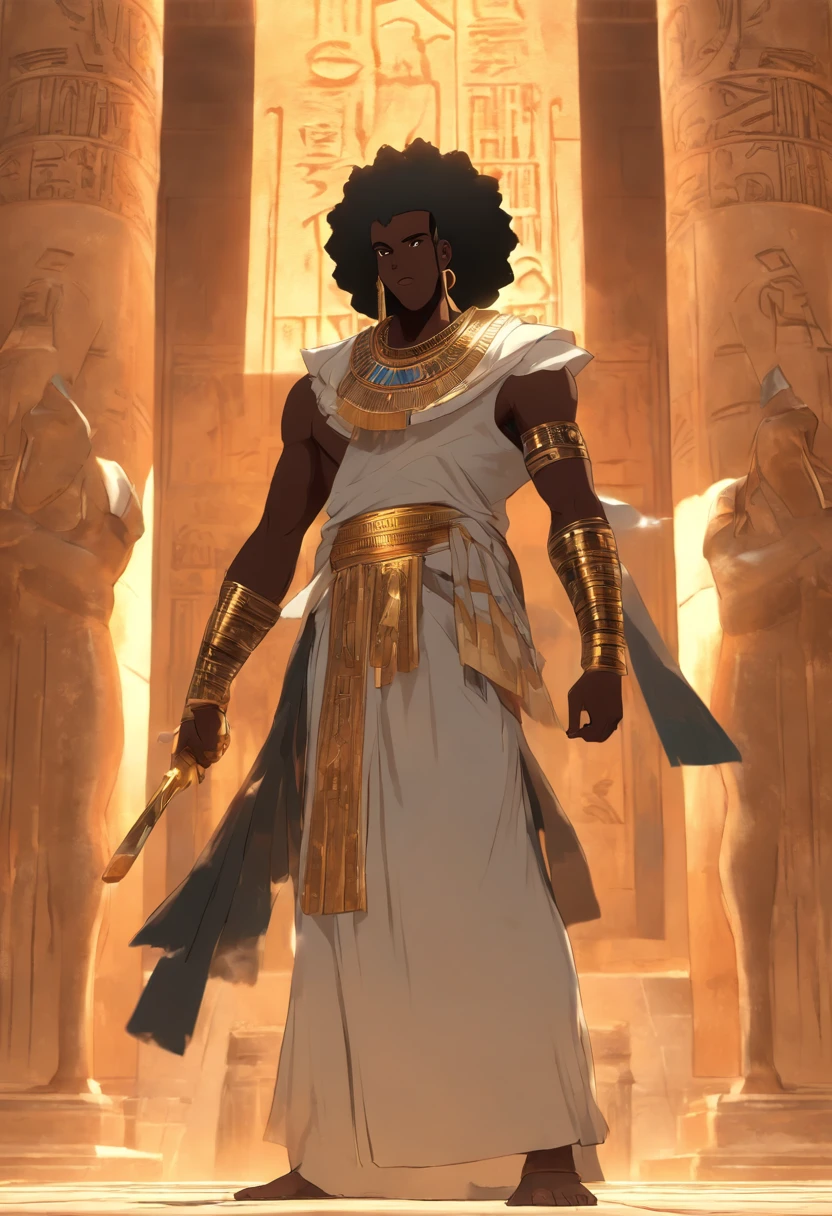 (((Black man black cock))) best quality, very high resolution, 4K detailed CG, master piece, Egyptian mythology,Min,Egyptian tomb, Ancient Egypt, standing pose, white clothes, Egyptian clothes, Egyptian temple, desert, Egypt Ancient, ((flail in hand)), Egyptian palace, aesthetics, Beautiful image, centered on canvas, standing pose