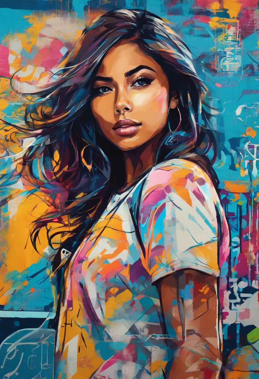 beautiful little girl Yalitza Aparicio, Retrato de medio cuerpo, Cabello corto y despeinado azul brillante, sombra de ojos negra, (Ropa de estilo urbano:1.2), (Antecedentes de la ciudad:1.2), maquillaje oscuro, Arte digital, tendencias en Artstation, Altamente detallado, Detalle fino, intrincado, Hermoso brillo detallado, Detallado, cinematiclight, Altas Resoluciones, Detailed facial features,foco nítido, Suave, aesthetic,