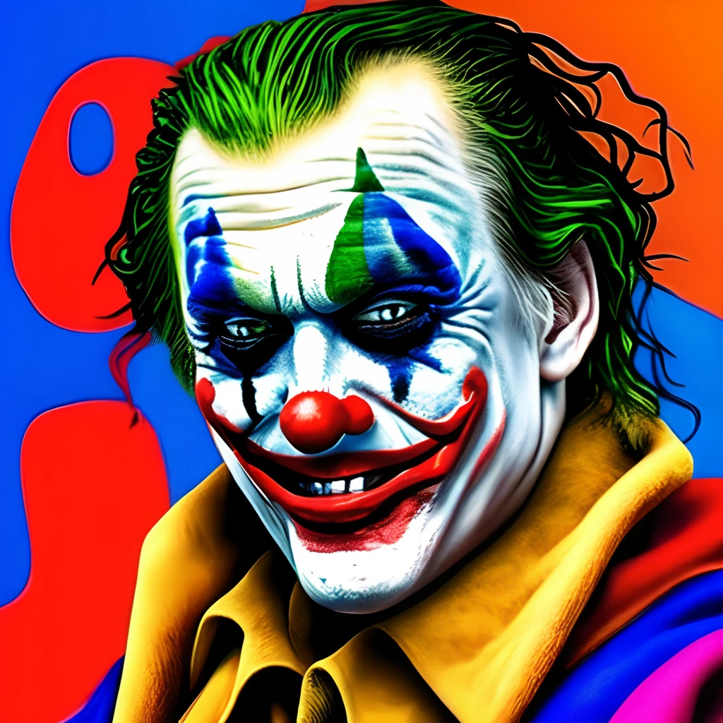 impactful paint of The Joker sitting on a throne <lora:A_Plastic_World:1>, highly detailed, 8k, sharp, professional, clear, high contrast, high saturated, , vivid deep blacks, crystal clear