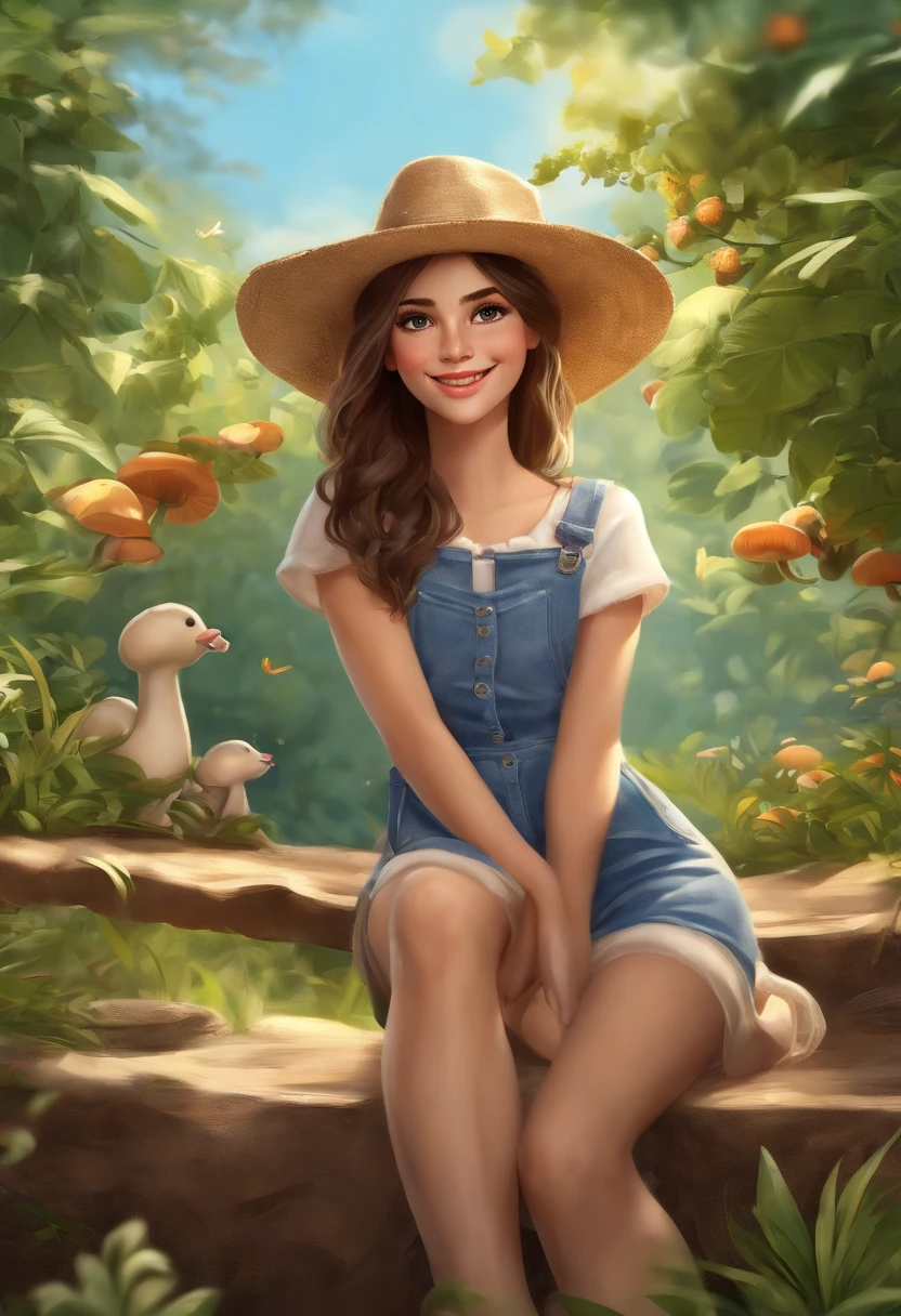 A cute cartoon girl, al estilo disney