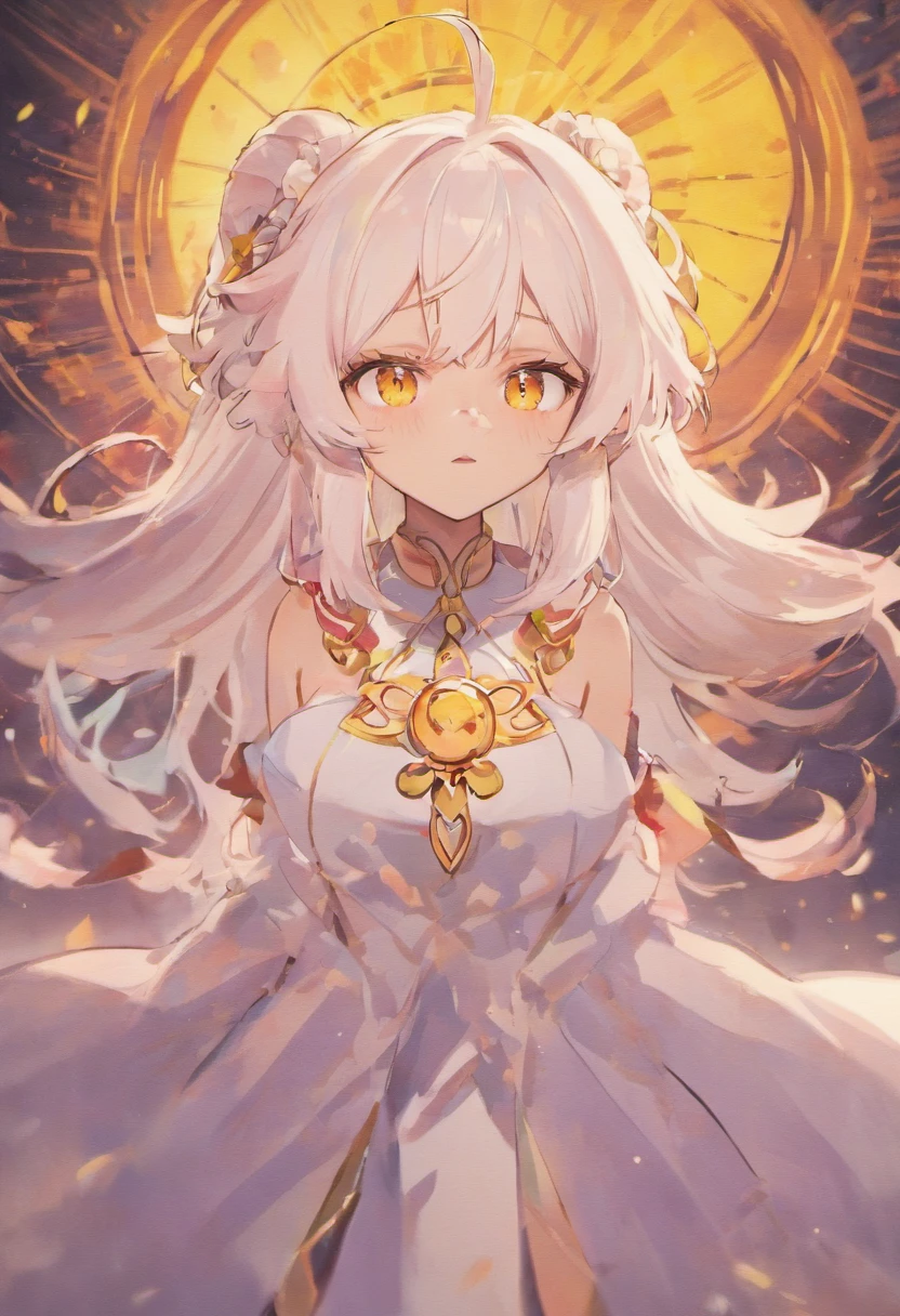 tamamo no mae, white hair, yellow eyes
