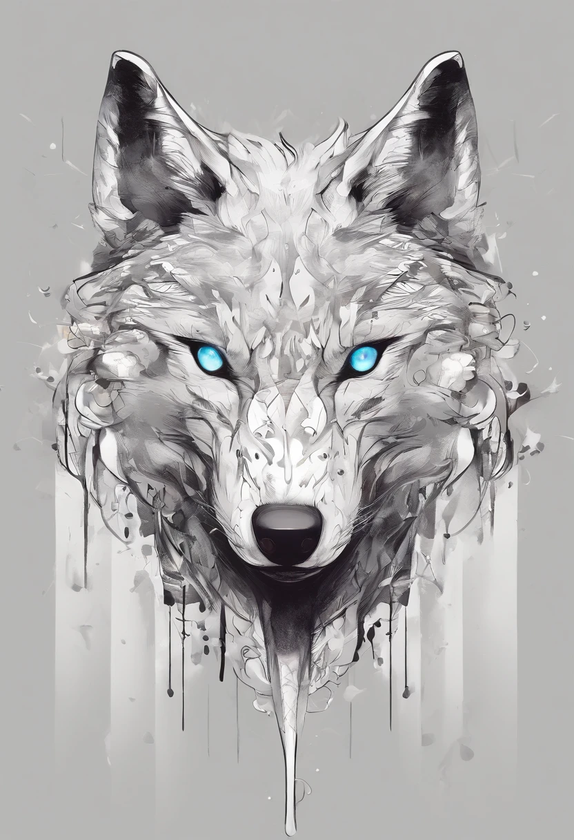 arte splash, a wolf head, ((fundo branco)), olhos penetrantes, epic instagram, art-station, estilo splash de tinta colorida+, contorno, hiperdetalhado intricadamente detalhado, Motor irreal, genial, detalhes intrincados, tela inicial, cores complementares, conceito realista arte, 8K分辨率, obra-prima do deviantart, oil-painting, pinceladas pesadas, pingos de tinta, artes de salpicos