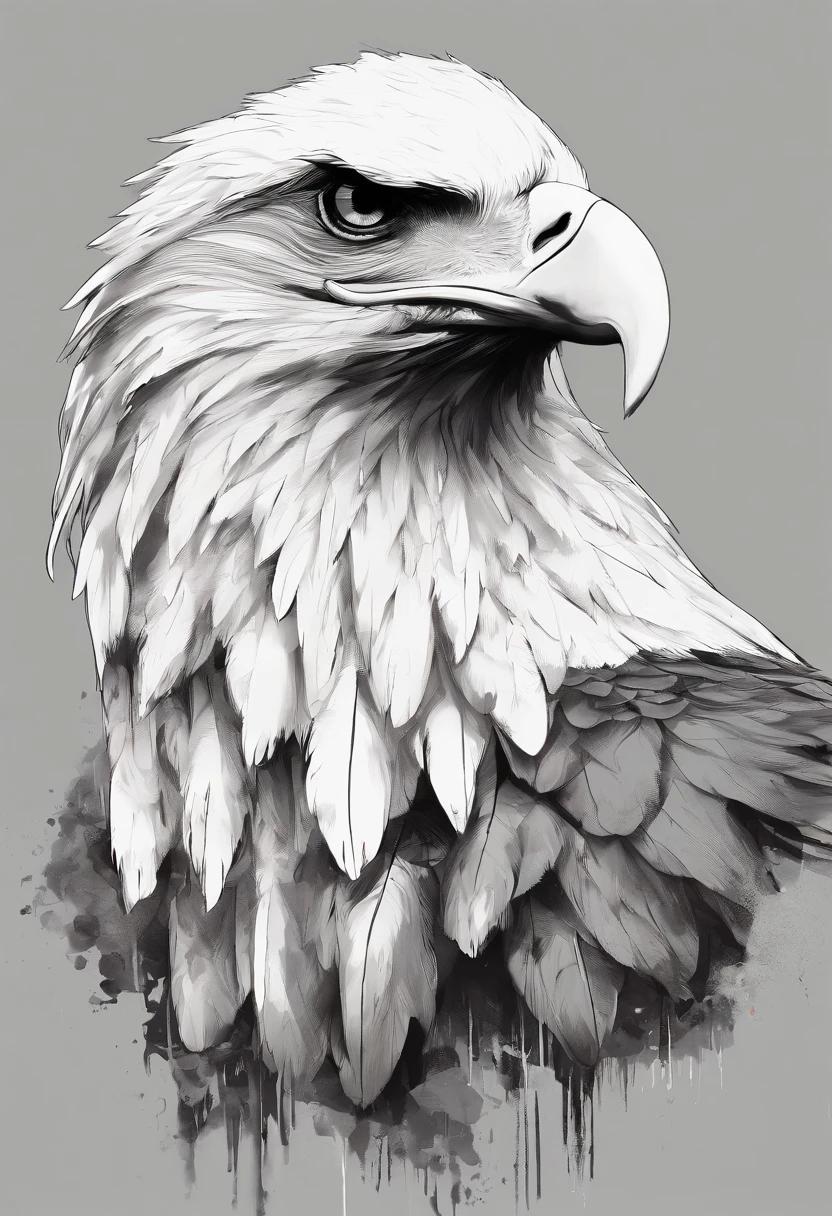 arte splash, An eagle's head, ((fundo branco)), olhos penetrantes, epic instagram, art-station, estilo splash de tinta colorida, contorno, hiperdetalhado intricadamente detalhado, Motor irreal, genial, detalhes intrincados, tela inicial, cores complementares, conceito de fantasia arte, 8K分辨率, obra-prima do deviantart, oil-painting, pinceladas pesadas, pingos de tinta, artes de salpicos