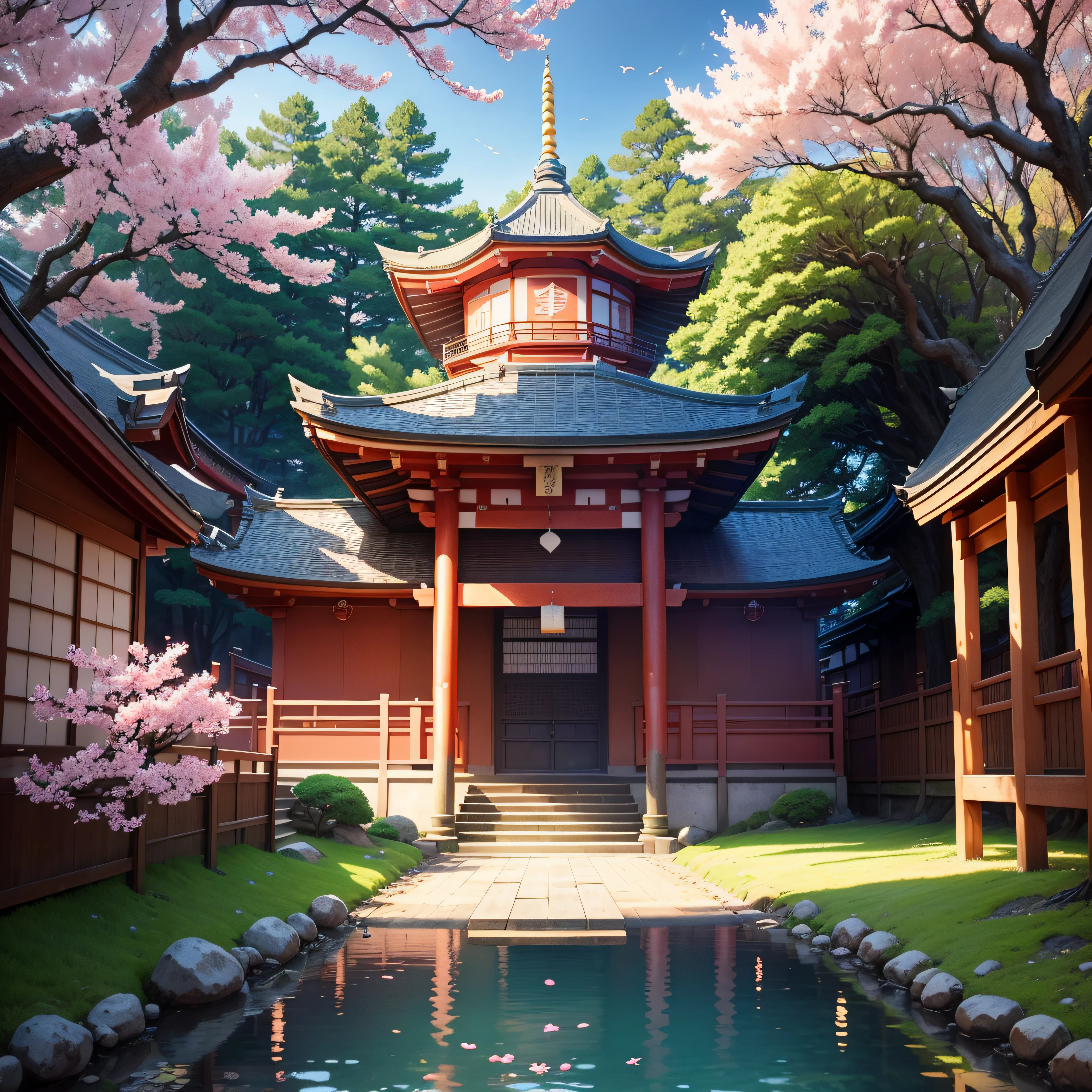 Beautiful shrine scenery, cherryblossom, Pines, Anime Background Art, japanese art style, beautiful anime scene, detailed scenery - width 672, Background art, Anime landscapes, Anime Background, Beautiful anime scenery, Beautiful peace scenes in anime, landscape artwork, Japan Village, Anime landscape concept art, 8K)) --auto