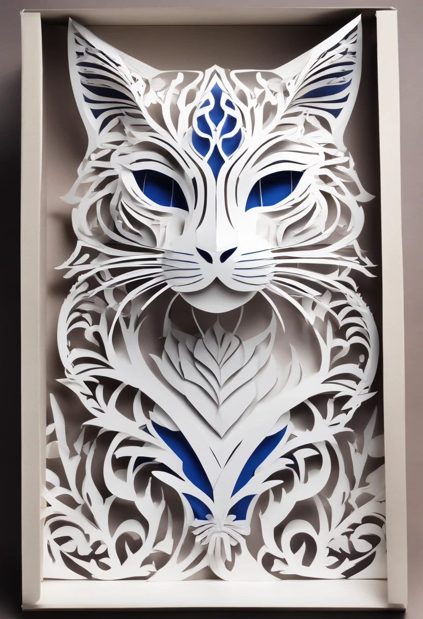 White cat animal,Median height with blue eyes
