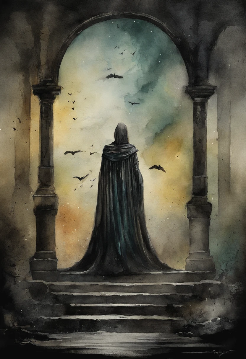 Dark fantasy movie poster, bauhause,