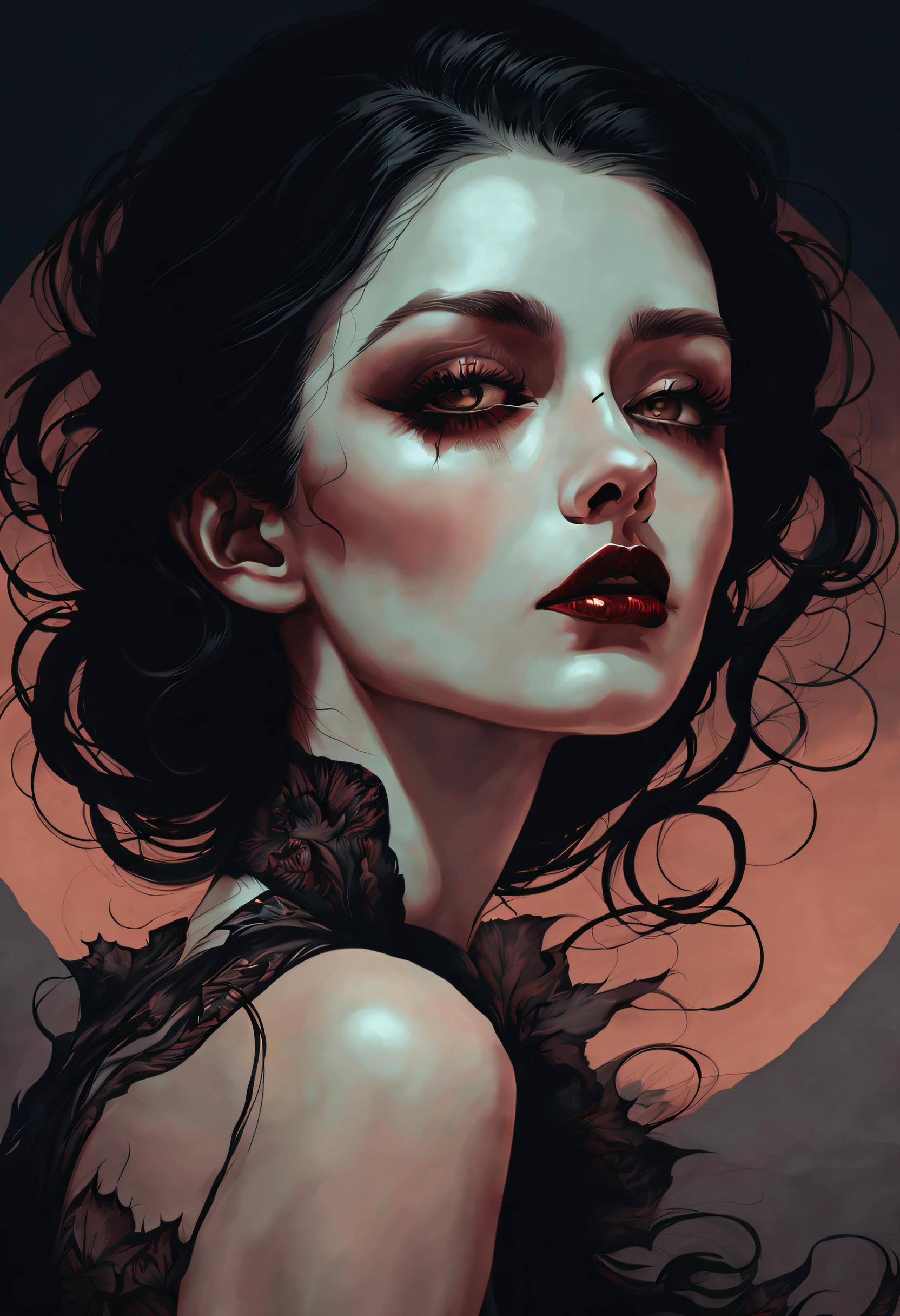 malcolm liepke painting on sensual illustration of an elegant samurai, riot games concept art beauty, eerie, the model draped in flowing, thick oil painting, extremely soft colors, vibrant, highly detailed, , oil on linen, high contrast, dramatic, refined, tonal, a close up of a man with a bloody face and red eyes, with glowing red eyes, with red glowing eyes, red glowing eyes, portrait demon half human, red eyes glowing, glowing red eyes, cyborg zombie, scary look, portrait of a zombie, with red eyes, zombie with white eyes, evil zombie, red - eyed, red-eyed