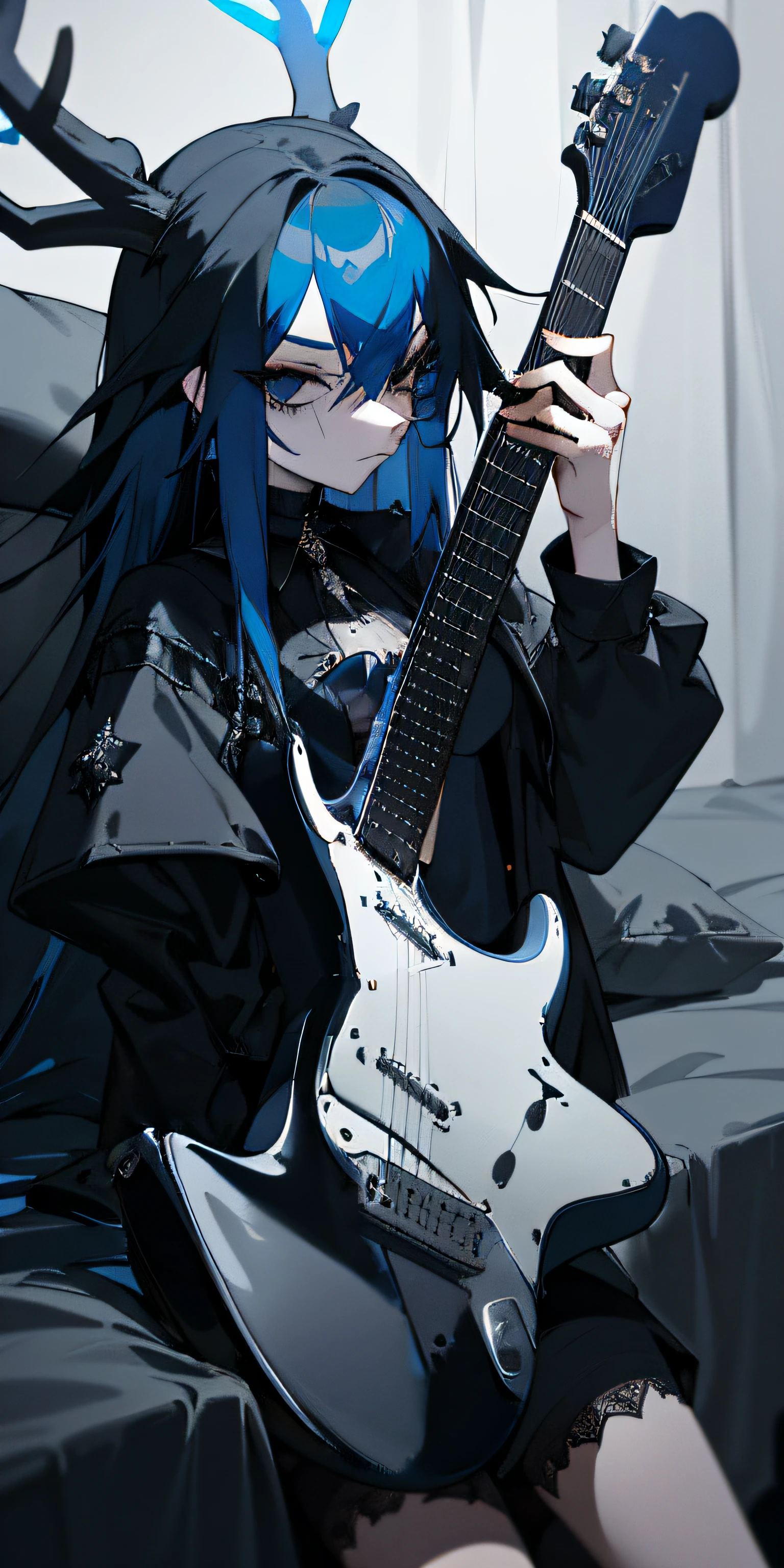 black color guitar