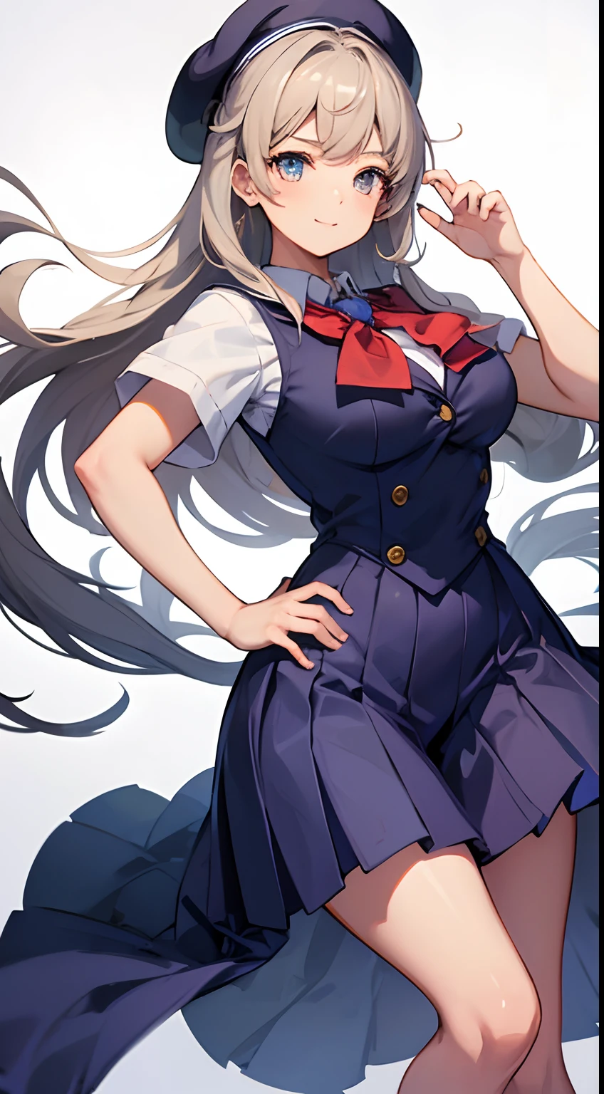 Schoolgirl, happy, dynamic pose, hand focus, perfect hands, perfect proportions, 16 years old, masterpiece, flowing hair