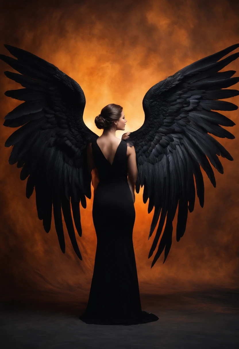 Huge Black angel wings for a backdrop