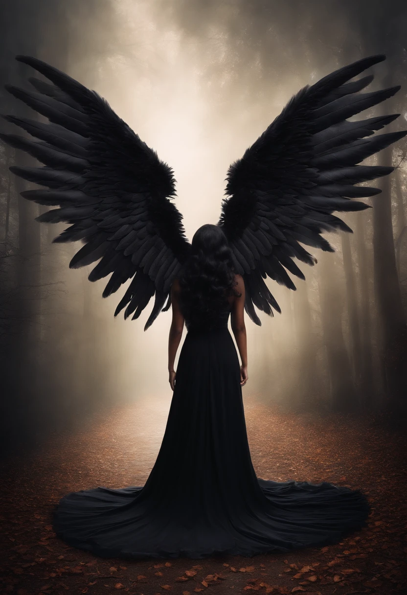 Huge Black angel wings for a backdrop