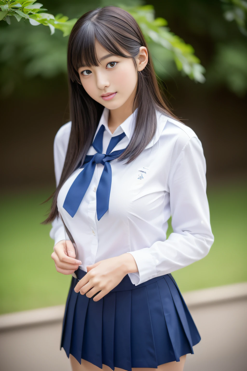 (Best Quality,8K,Raw photo,Realistic,High resolution:1.2),(cute Japanese girls),(Huge breasts:1.20),(Slim body、Naughty body),(Japan High School School Uniform),(school classrooms),(18year old、difficult、Takamine Flower、Male classmate captive、The presence of idols),(Beautiful Realistic Asians:1.5、tenderness)、Professional、