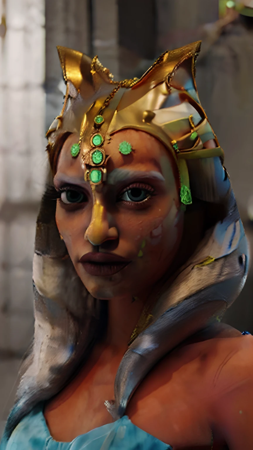(Masterpiece, best quality, 8k), girl, Ahsoka Tano, , slave clothes, 3d, beautiful face,